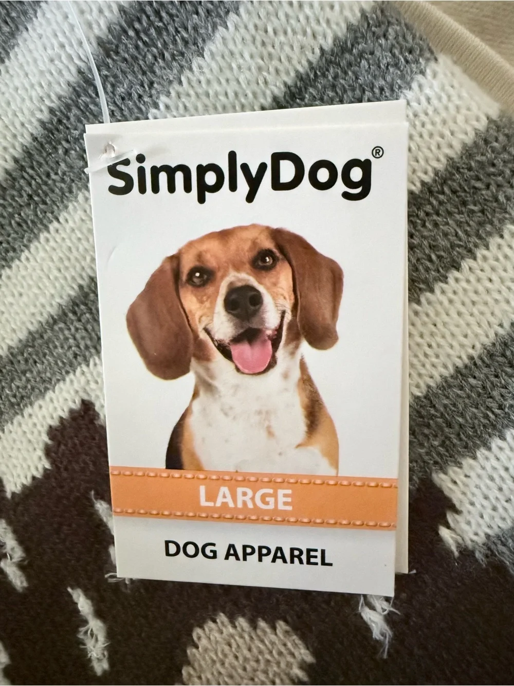 NWT Simplydog Hedgehog Stripe Knit Dog Sweater Size Large